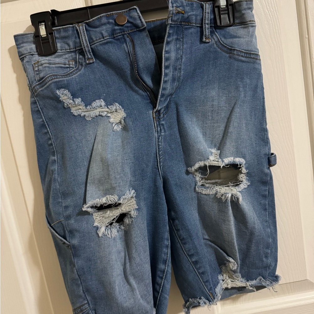 Distressed Denim Shorts